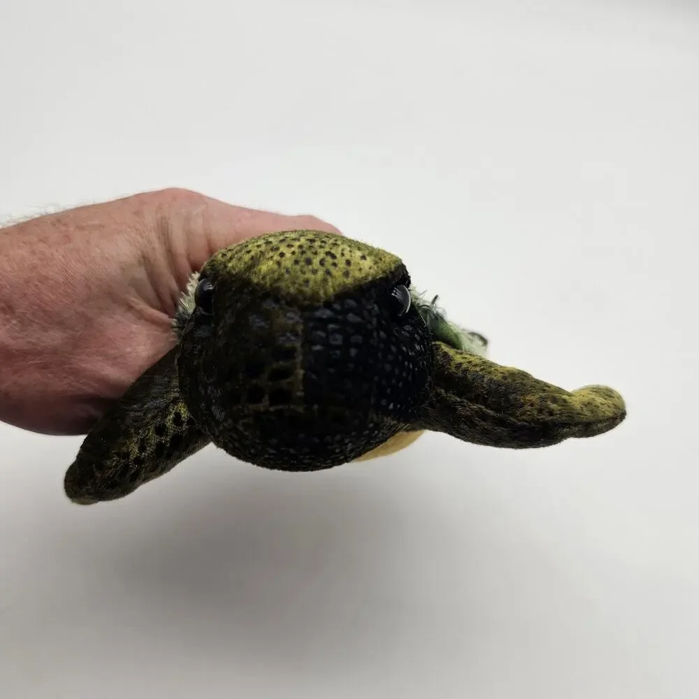Aurora World Sea Turtle Plush Stuffed‎ Animal Green Beanie Soft Toy Small Kids